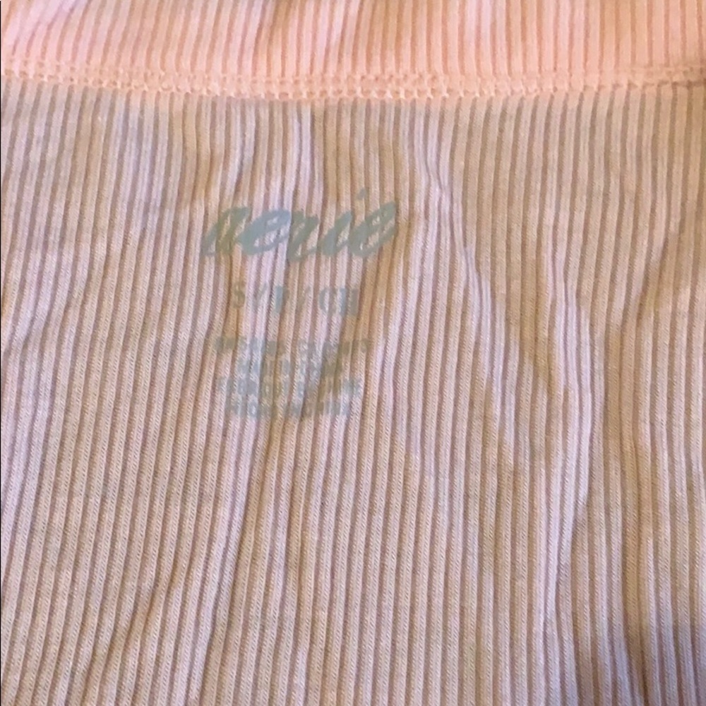 SMALL Two Aerie Ribbed Bodysuits Pink Gray Small - Picture 4 of 7